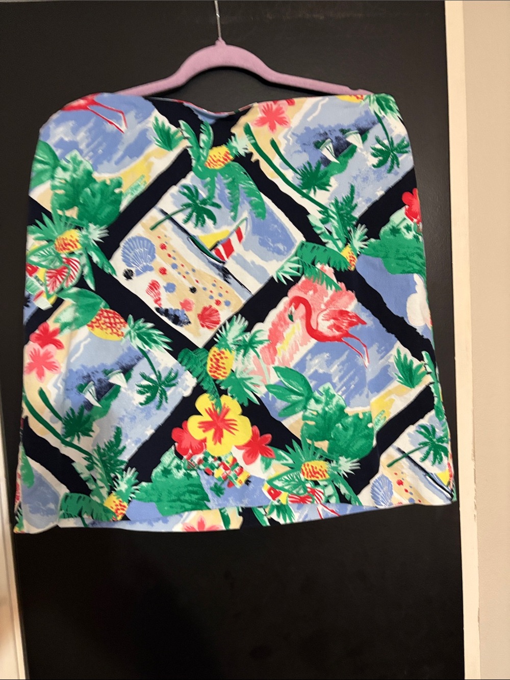 Talbots Tropical skirt in vibrant Navy, Green, Pink, Yellow size 14